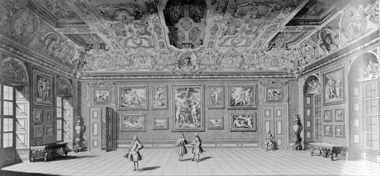 Bildgalleriet i Belvedere, Wien, publicerat i "Wondrous war and victory encampment of the supreme hero of our age Eugene Francis Duke of Savoy and Piedmont", c.1731-1740